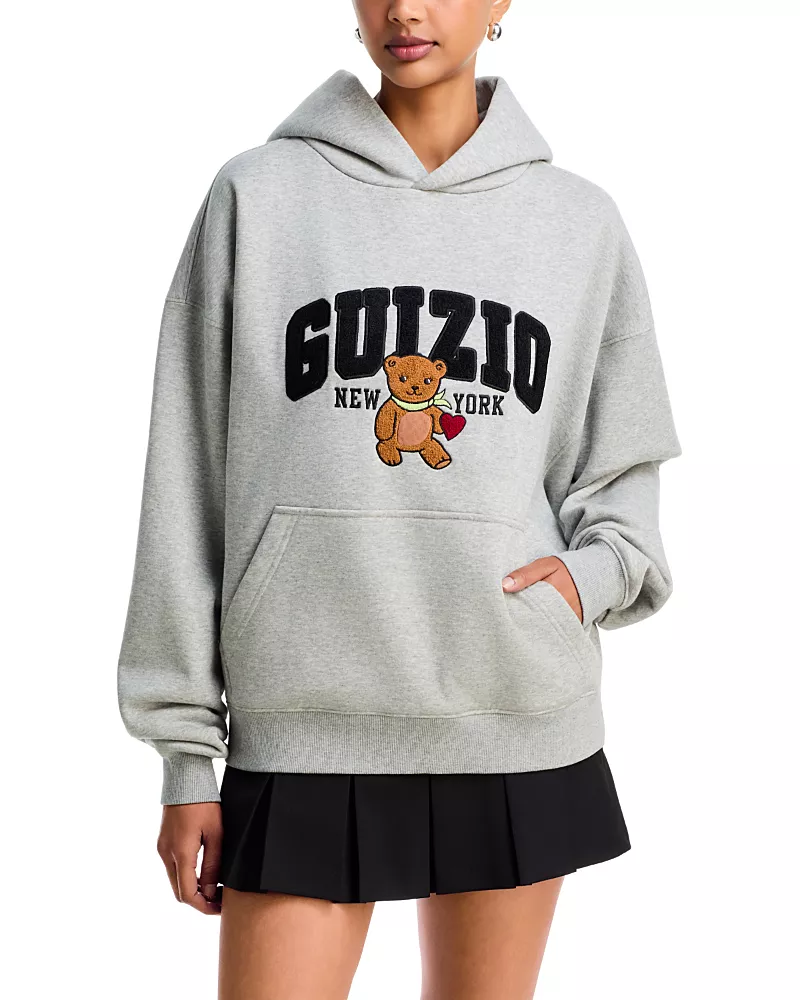 Danielle Guizio Logo Teddy Hoodie Sweatshirt