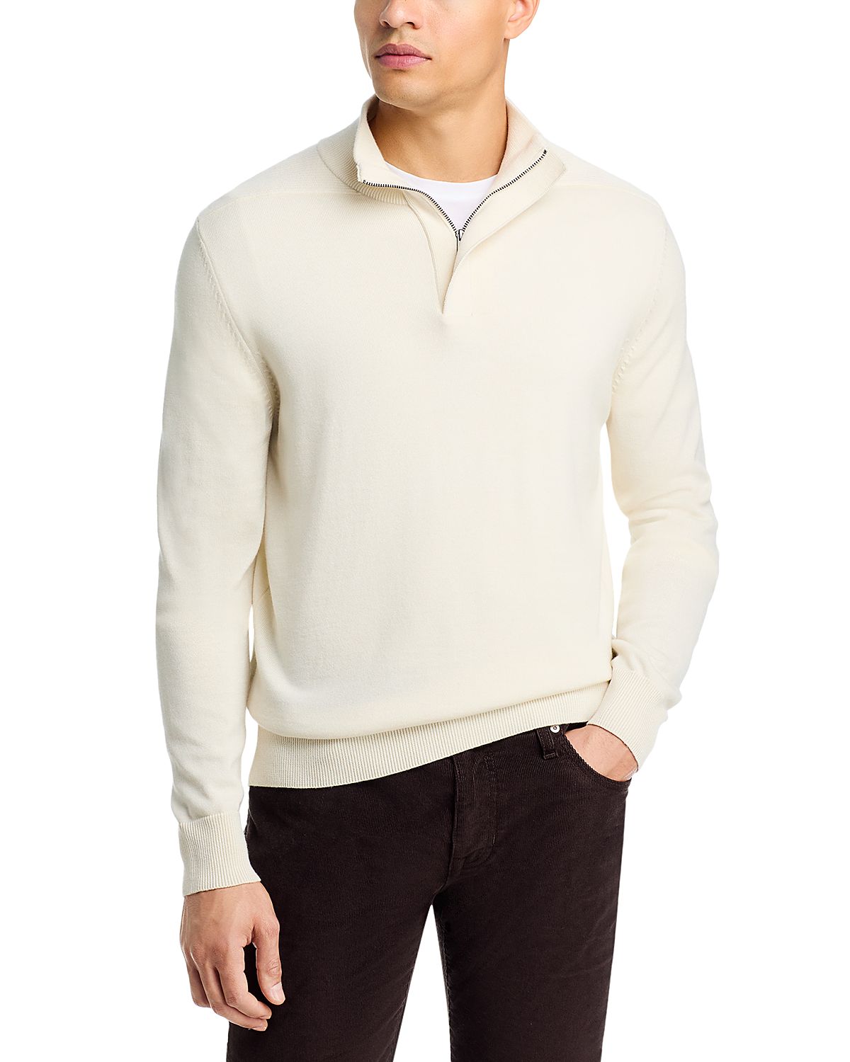 Boss Liorman Wool & Cotton Zip Neck Sweater