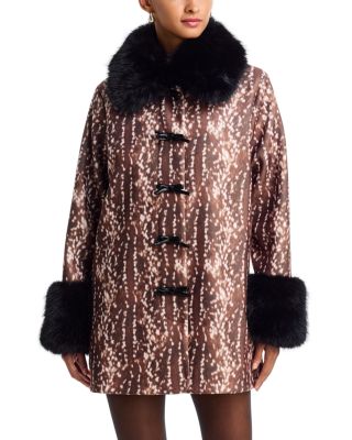 Faux Fur Trim Bow Detail Jacket - Exclusive - thumbnail 4