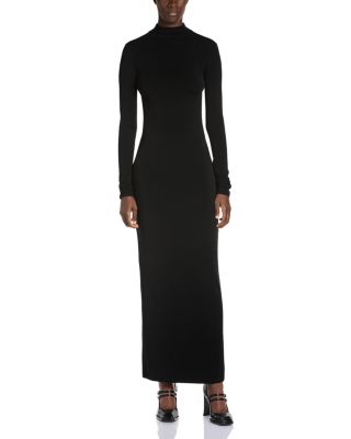 Lace Trim Long Sleeve Maxi Dress