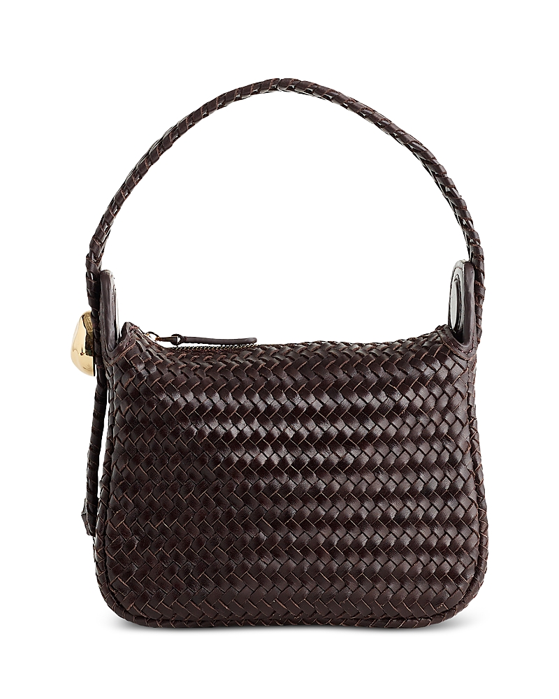 Madewell The Sculpted Metal & Woven Leather Wristlet Bag