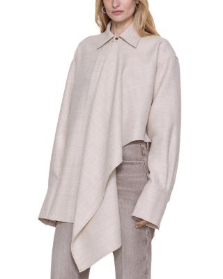 Tess Drape Front Wool Shirt