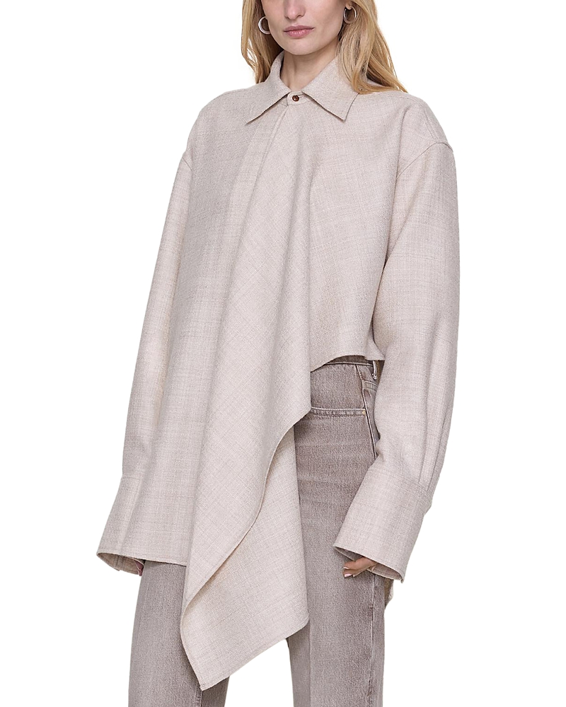 Ossou Tess Drape Front Wool Shirt