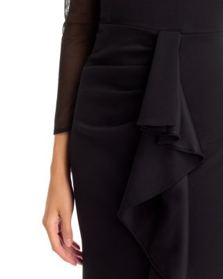 Mock Neck Mesh Sleeve Gown - Exclusive - thumbnail 3