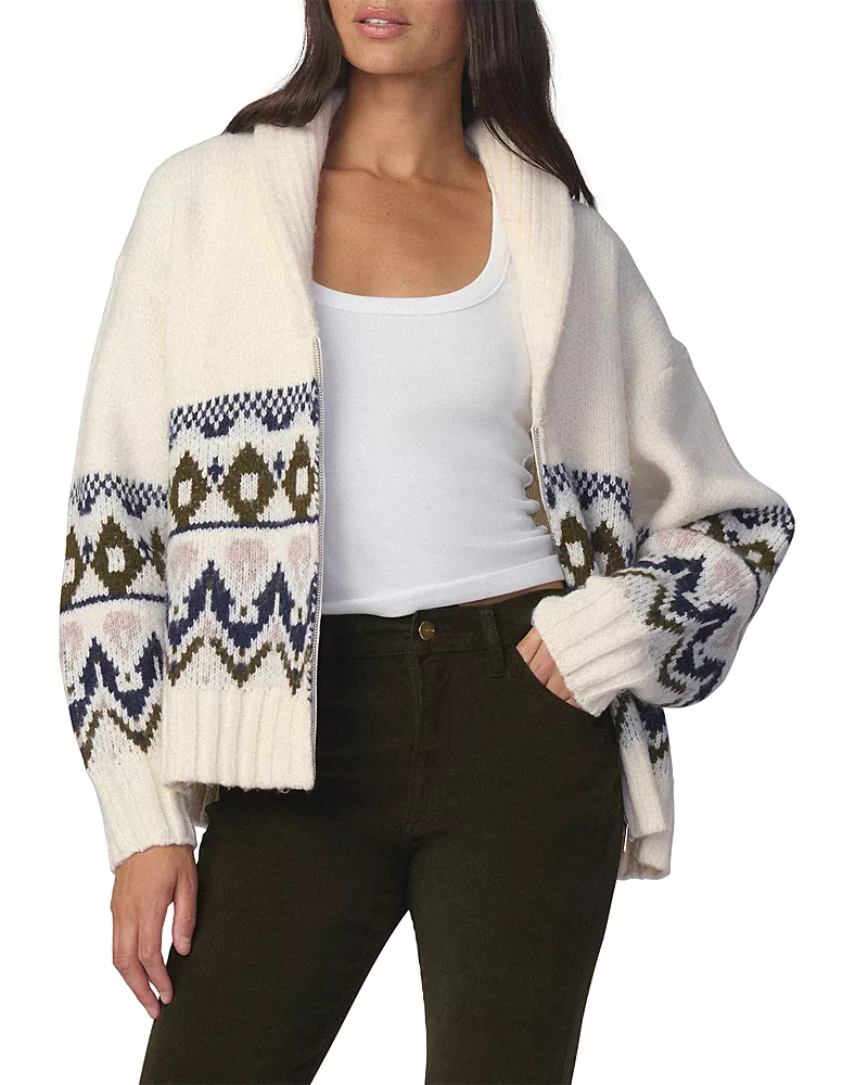 Joe's Jeans The Inga Fair Isle Zip Front Cardigan