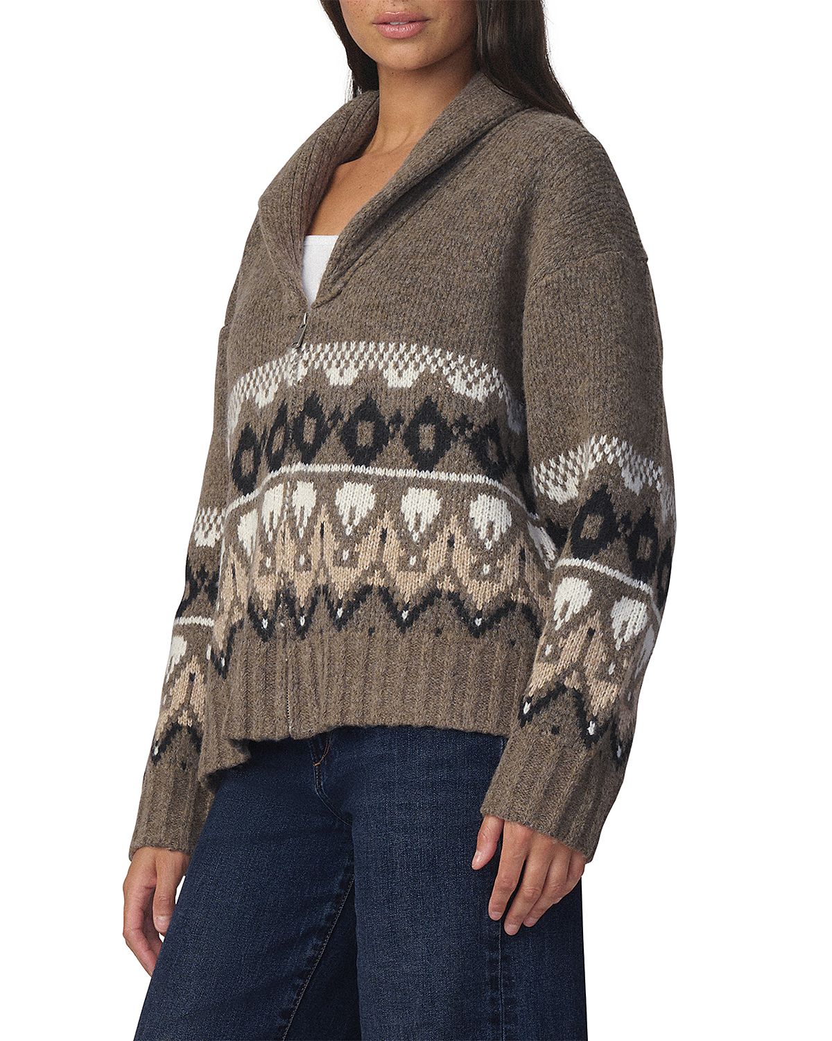 Joe's Jeans The Inga Fair Isle Zip Front Cardigan