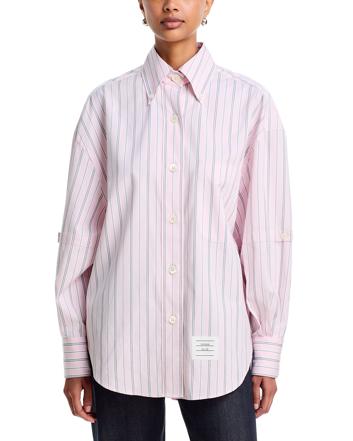 Thom Browne Cotton Armbands Striped Shirt