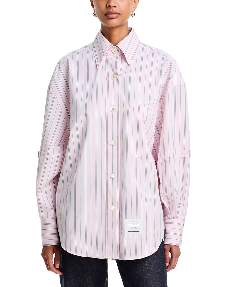 Thom Browne Cotton Armbands Striped Shirt