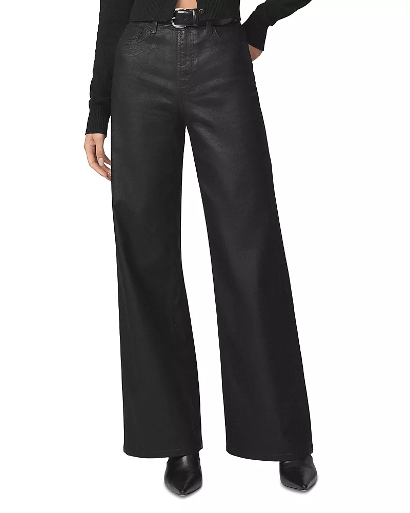 Joe's Jeans The Foiled Mia Wide Leg Jeans in Black Foil