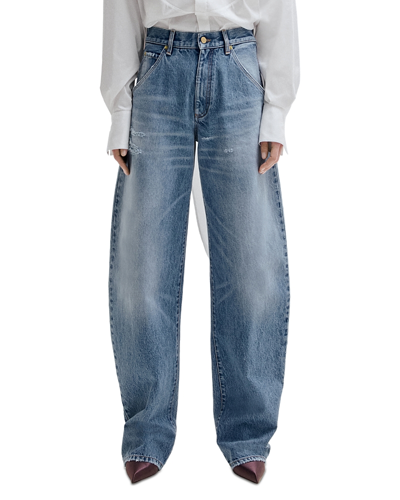 Darkpark Cotton Barrel Leg Jeans in Blue
