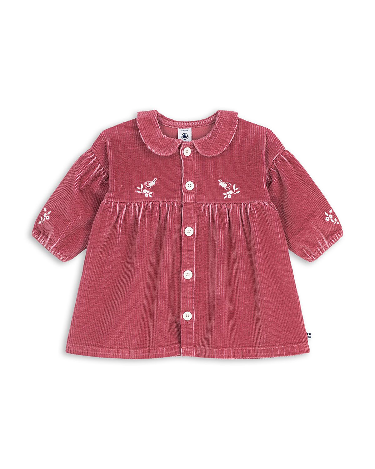 Petit Bateau Girls' Corduroy Peter Pan Collar Dress - Baby