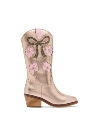 Girls' Jaddin Metallic Rhinestone Bow Boots – Little Kid, Big Kid