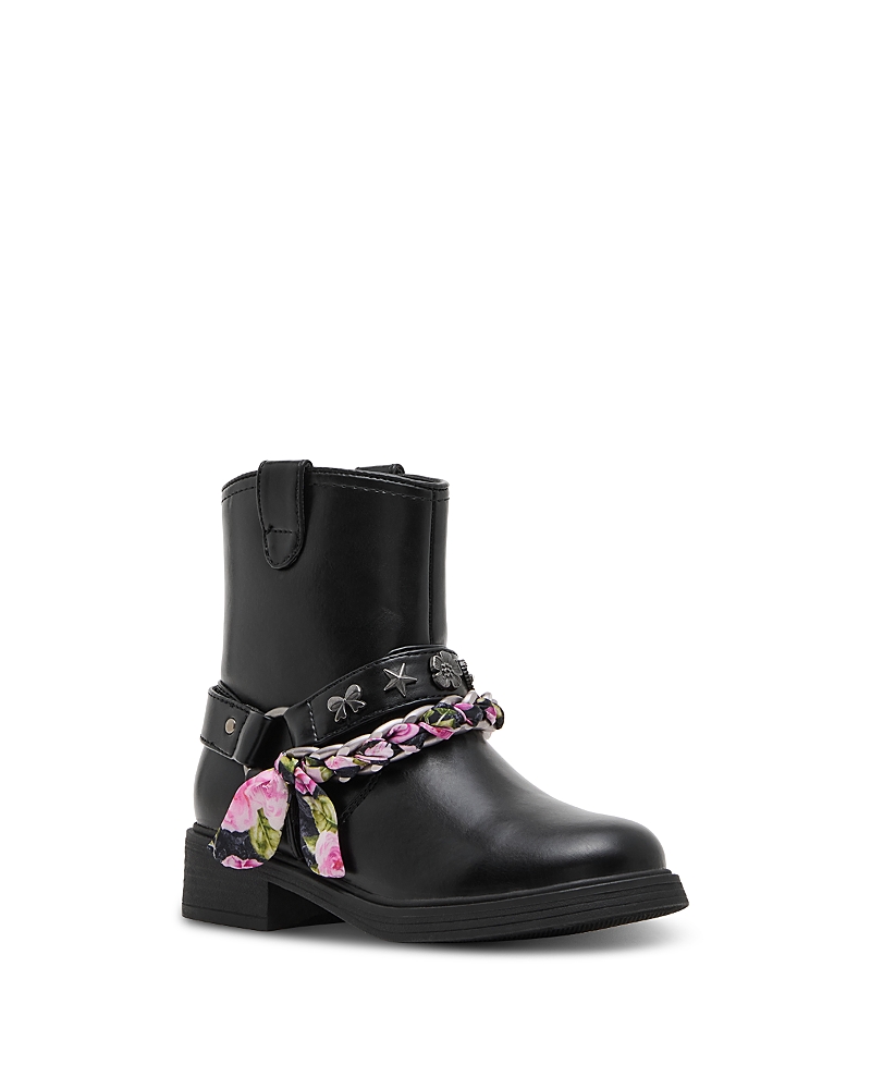 Steve Madden Girls' Teal Scarf Braided Chain Boots Little Kid, Big Kid