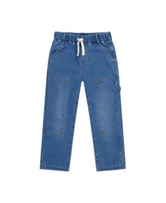 Boys' French Terry Cargo Pocket Drawstring Denim Pants - Little Kid, Big Kid