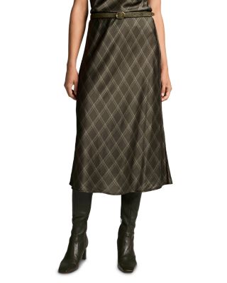 Diamond Plaid Slip Skirt