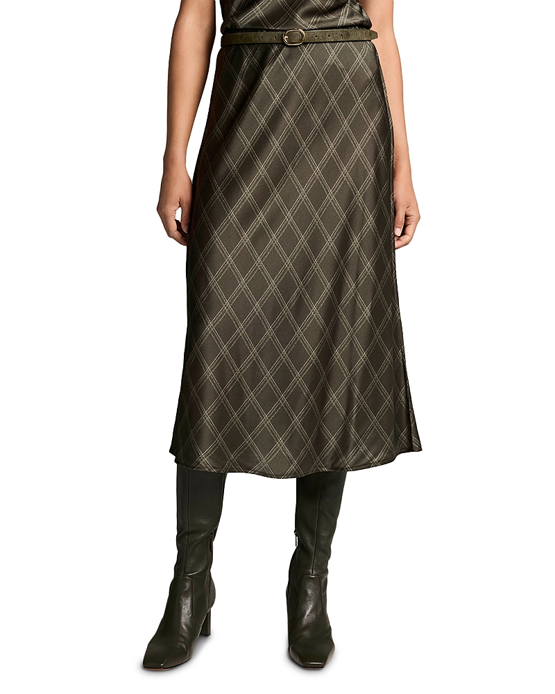 Vince Diamond Plaid Slip Skirt