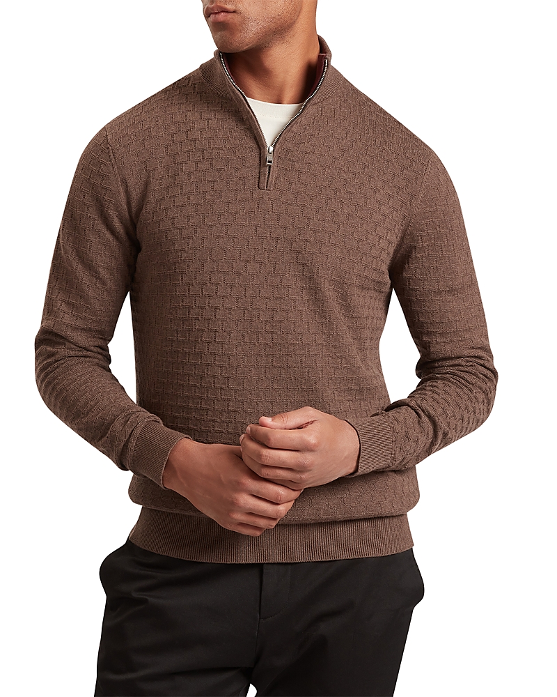 Ted Baker Jeremee T Stitch Half Zip Cotton Wool Sweater