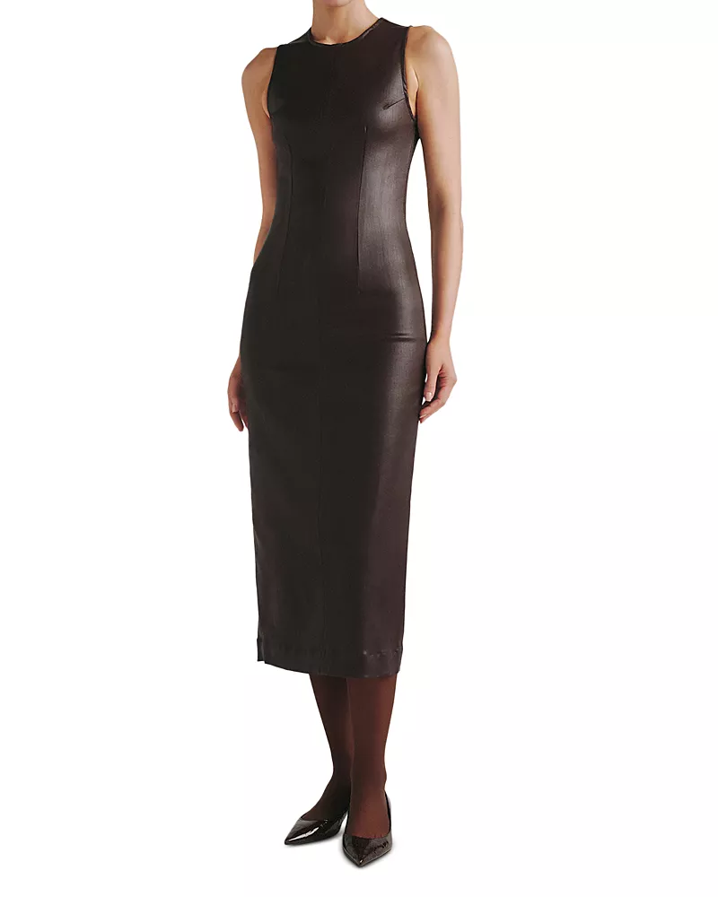 DL1961 Esme Coated Denim Midi Dress