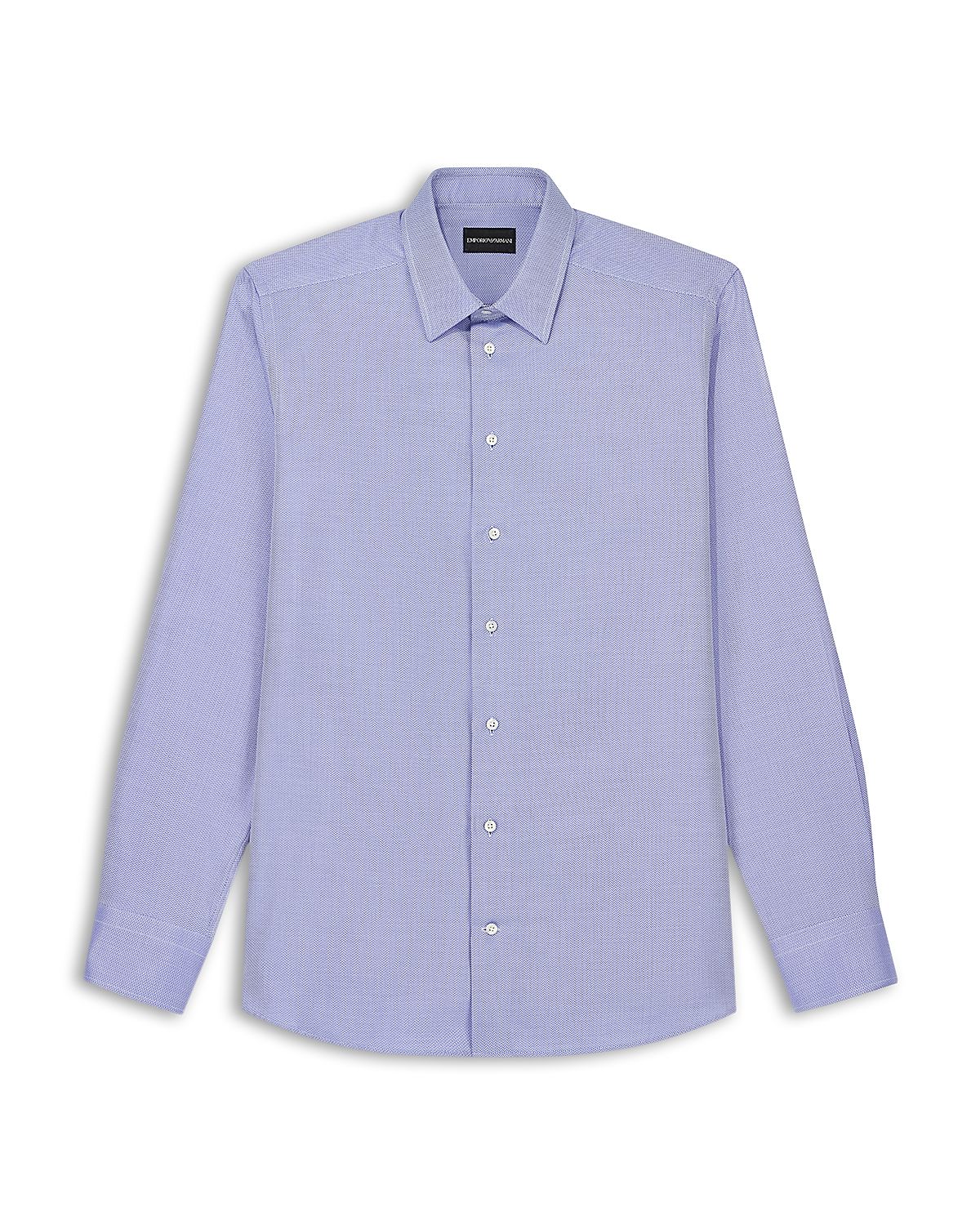 Emporio Armani Regular Mini Herringbone Cotton Shirt