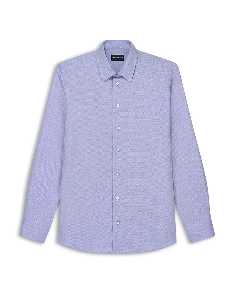 Emporio Armani Regular Mini Herringbone Cotton Shirt