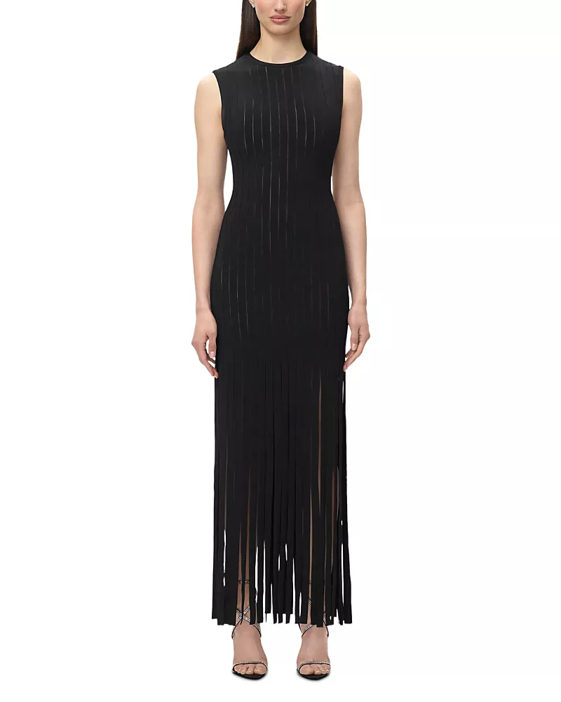 Herve Leger The Alyssa Fringe Hem Gown