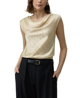 LILYSILK Women's Polka Dot Cowl Neck Top