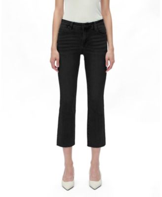 Bayeas Mid Rise Straight Leg Denim Jeans Stretch Comfortable in Black