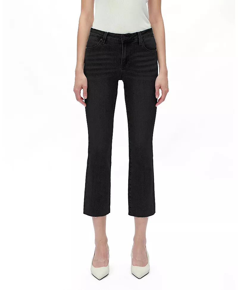 Bayeas Mid Rise Straight Leg Denim Jeans Stretch Comfortable in Black