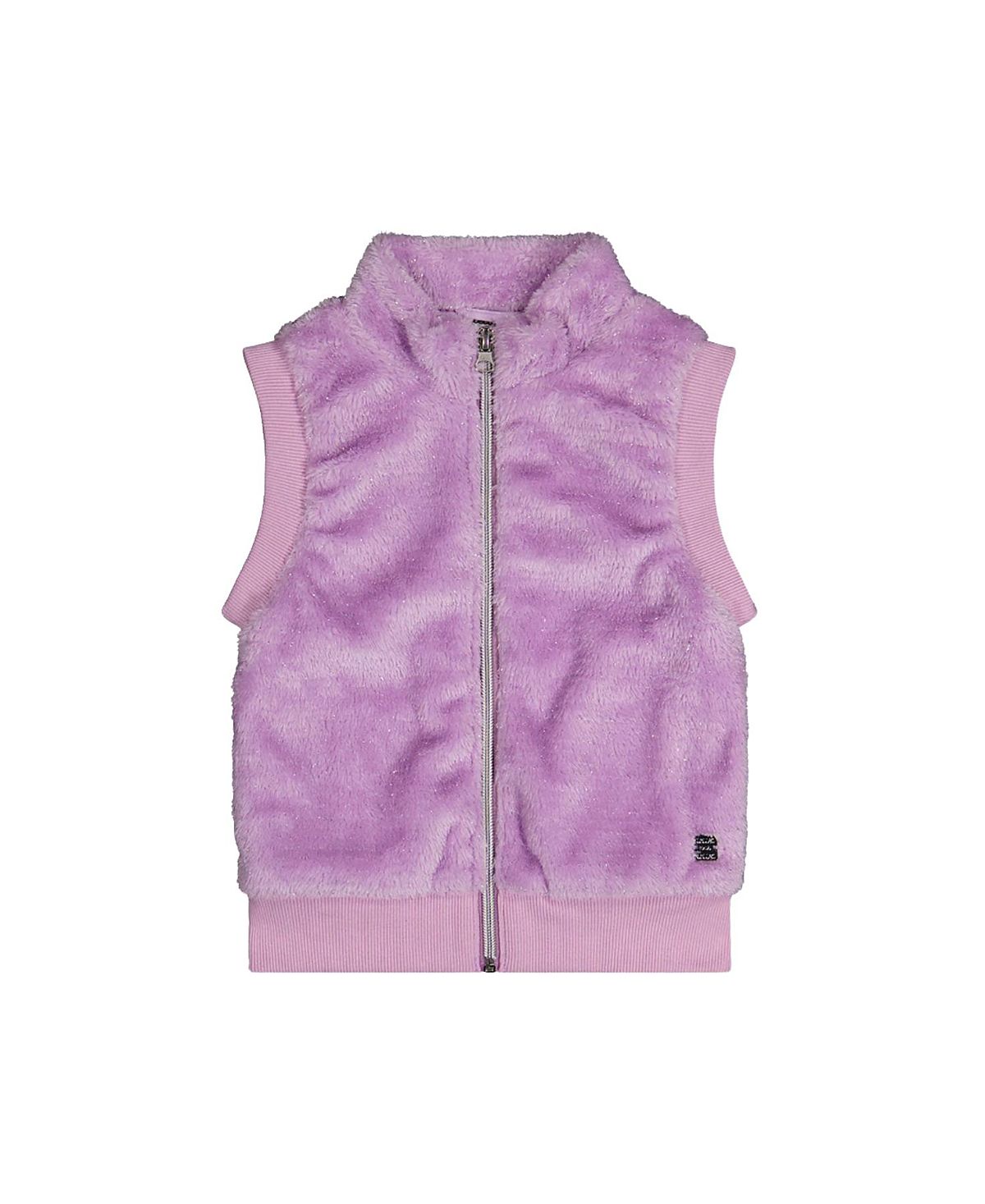 Deux par Deux Girls' Faux Fur Zip Front Sleeveless Vest - Little Kid