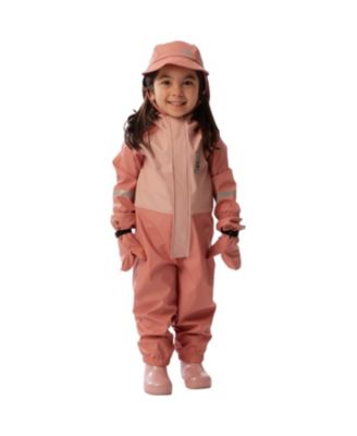 Girls' Full-Zip One Piece Hooded Rain - Baby