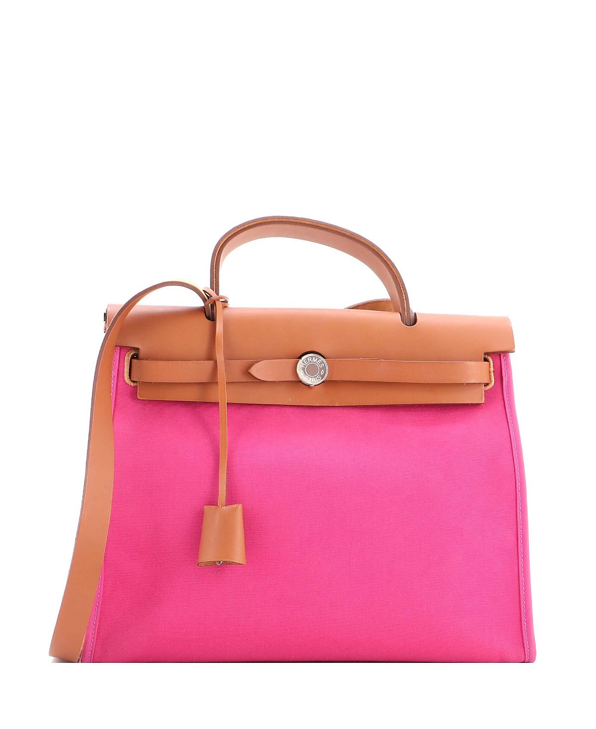 Pre-Owned HERMES 31 Herbag Zip Leather and Toile
