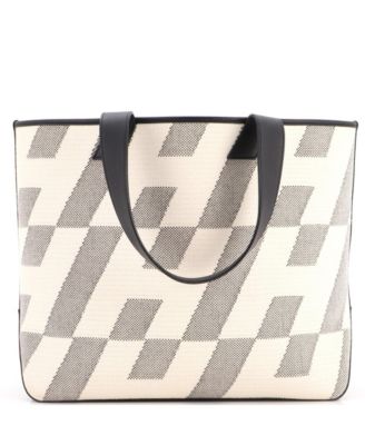 40 Cabas H en Biais Tote Canvas with Leather