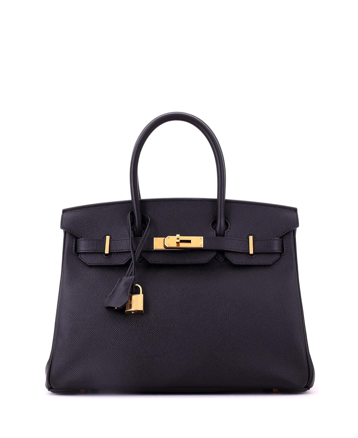 Pre-Owned HERMES Birkin 30 Handbag Black Epsom with Gold Hardware
