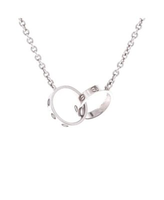  Love Interlocking Necklace 18K White Gold, 17.25"