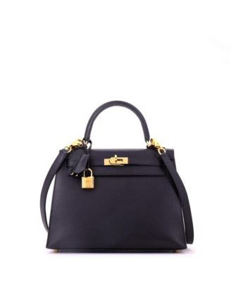 Kelly 25 Handbag Black Epsom with Gold Hardware