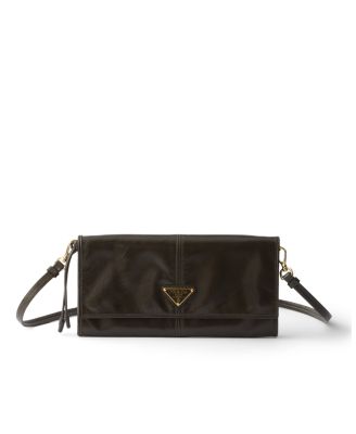 Prada Leather Wallet With Shoulder Strap