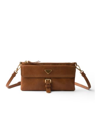  Printed Saffiano Leather Wallet with Shoulder Strap