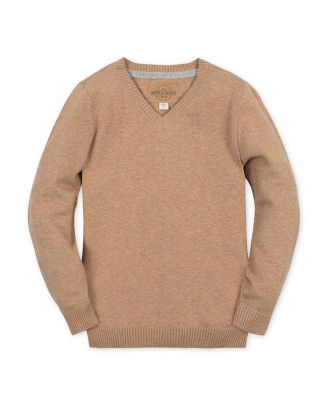 Boys' Organic V-Neck Sweater with Elbow Patches - Little Kid, Big Kid