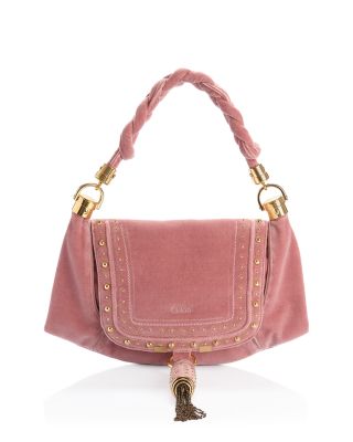 Marcie Small Studded Velvet Shoulder Bag