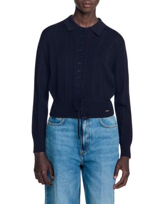 Lotus Wool Blend Drawstring Waist Cardigan