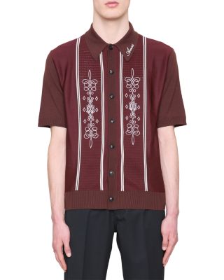 Paneled Knit Short Sleeve Shirt