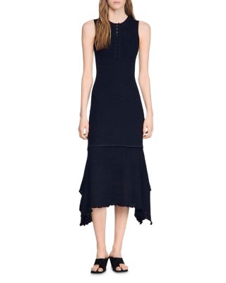 Valmaretta Asymmetric Knit Midi Dress