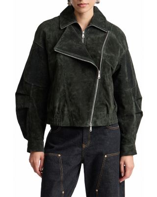 Suede Layered Bomber Jacket - thumbnail 3