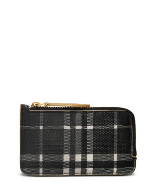 Small Checked Canvas Cosmetic Pouch 