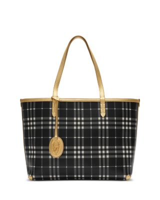 Small Checked Canvas Tote Bag