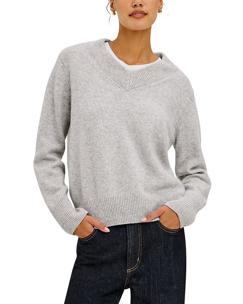 Rails Lidya Cotton, Wool & Cashmere V Neck Sweater