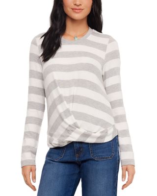 Long Sleeve Drape Front Top