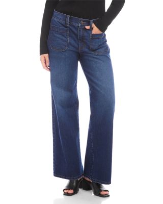  Lauren High Rise Patch Pocket Wide Leg Jeans in Indigo