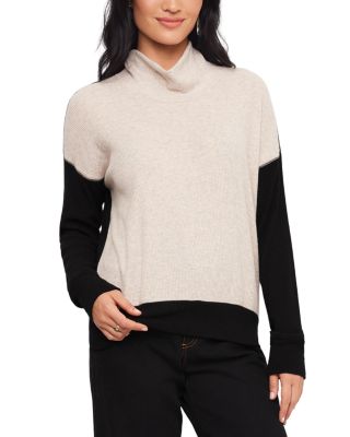 Ribbed Long Sleeve Colorblock Turtleneck Top