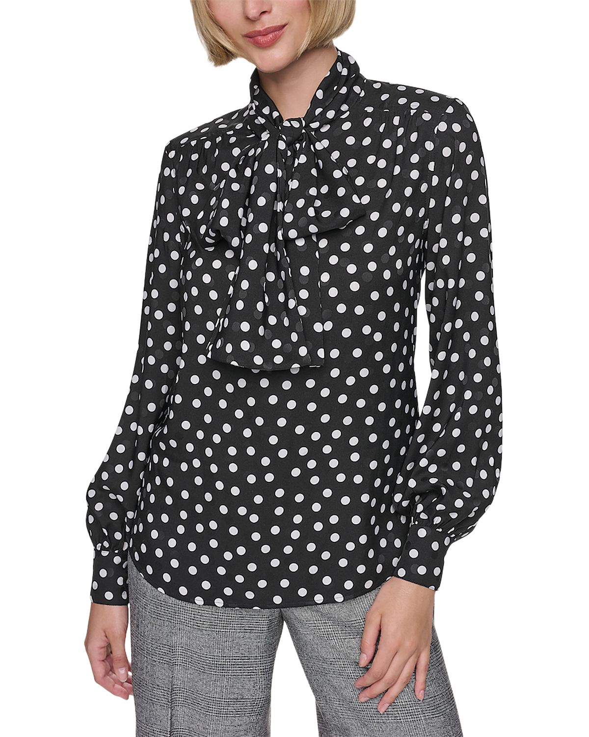 Sonia Rykiel Printed Bow Tie Long Sleeve Blouse